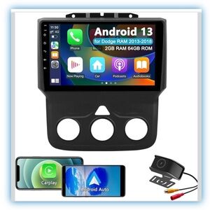 9” Android 13 stereo with CarPlay, Android Auto, Bluetooth & backup camera